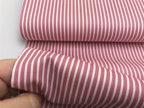 Poplin - blush / hvid stribet